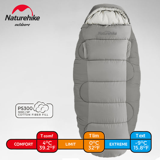 Naturehike Winter Sleeping Bag Pancake Washable Portable Ultralight Adult Cotton Sleeping Bag Wearable Camping Sleeping Bag