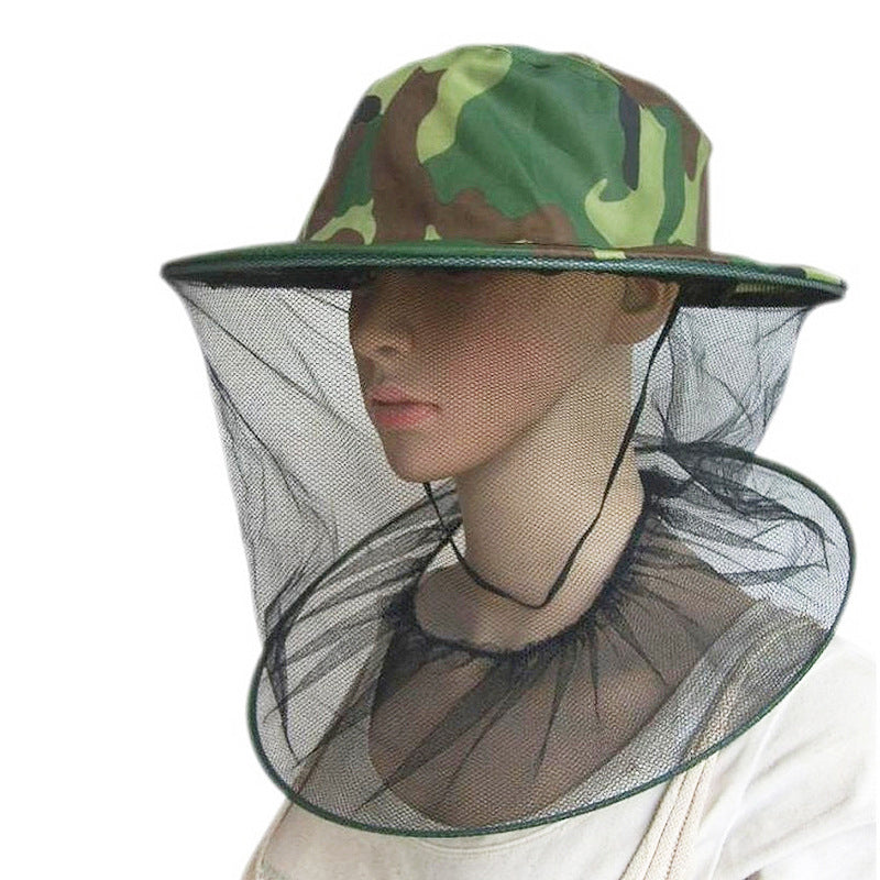 Mosquito Head Net Mesh Face Protector Cap Sun Fish Hat Fishing Clothings Outdoor Camping Men's Clothing Fishing Equipment