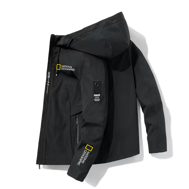 National Geographic Clothing Outdoor Camping Hiking Jacket 2021New Men's Breathable Waterproof Hoodie Windbreaker Adventure Suit