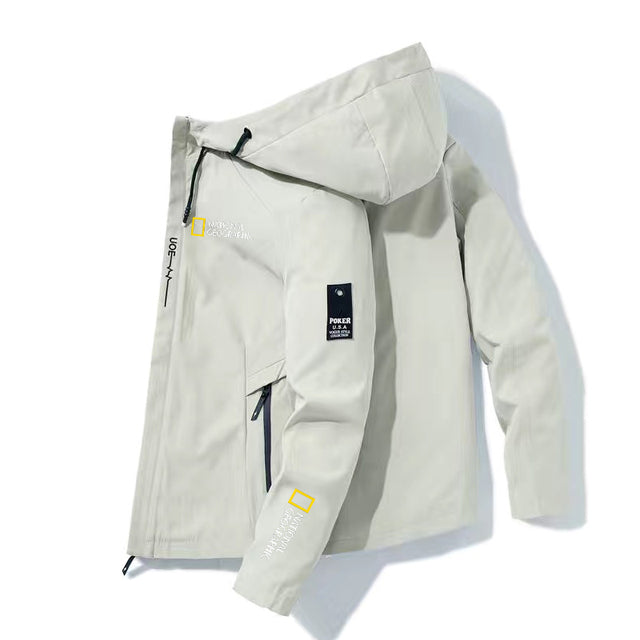 National Geographic Clothing Outdoor Camping Hiking Jacket 2021New Men's Breathable Waterproof Hoodie Windbreaker Adventure Suit