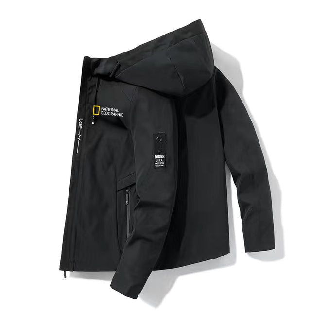 National Geographic Clothing Outdoor Camping Hiking Jacket 2021New Men's Breathable Waterproof Hoodie Windbreaker Adventure Suit