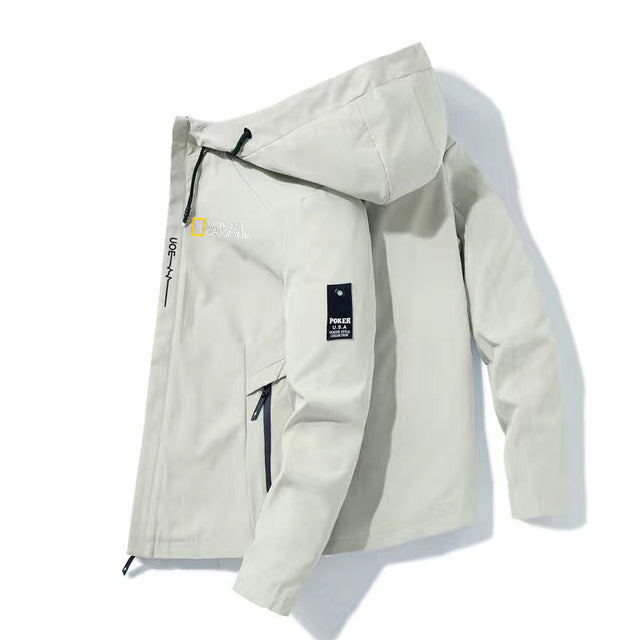 National Geographic Clothing Outdoor Camping Hiking Jacket 2021New Men's Breathable Waterproof Hoodie Windbreaker Adventure Suit