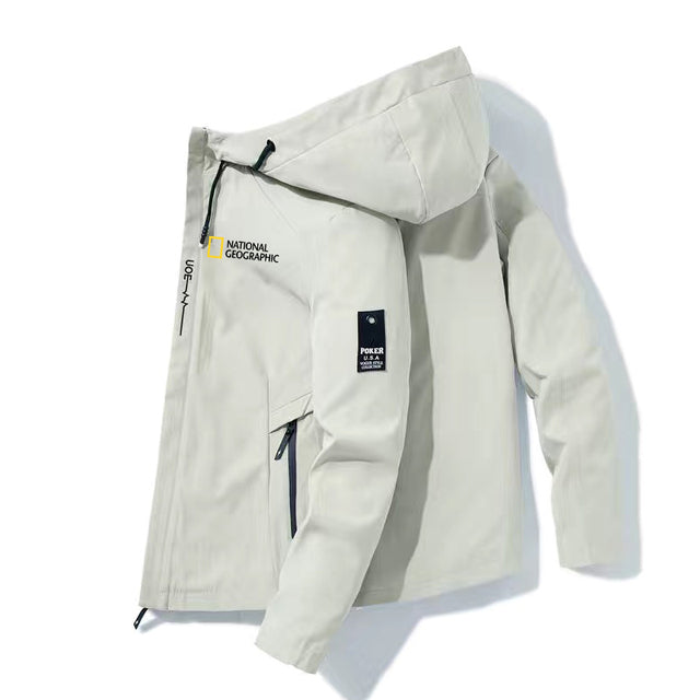 National Geographic Clothing Outdoor Camping Hiking Jacket 2021New Men's Breathable Waterproof Hoodie Windbreaker Adventure Suit