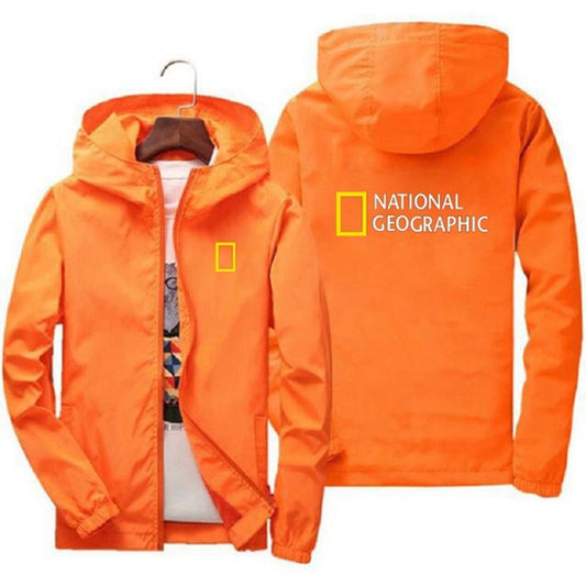 National Geographic Jacket Men's Survey Explorer Top Jacket Men's Fashion Outdoor Clothing Funny Windbreaker Hoodie