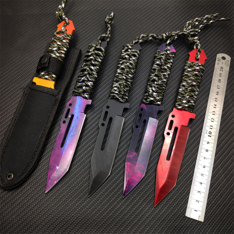 The Essential Survival Fixed-Blade Knife with Paracord-Wrapped Handle & Sheath
